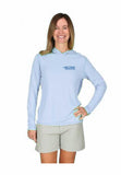 Women's Ice Blue Simms Long-Sleeved UV Hoodie (XS, L, XL)